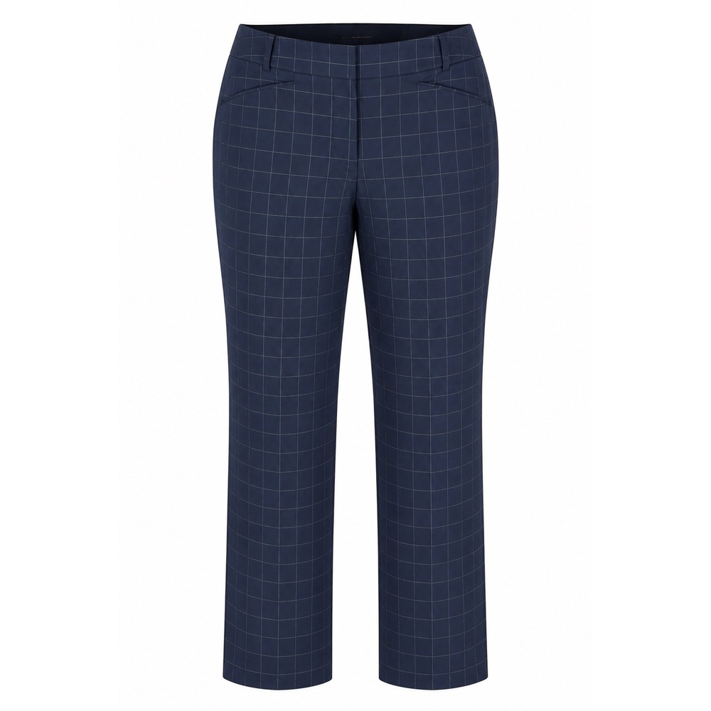 Lane Bryant The Sophie Navy Windowpane Plaid Straight Leg Dress Pants 18R‎ NEW